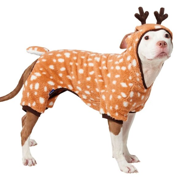 BNWT Plush Fleece Reindeer Holiday Pet Pajamas - Sizes S, M - Picture 3 of 6